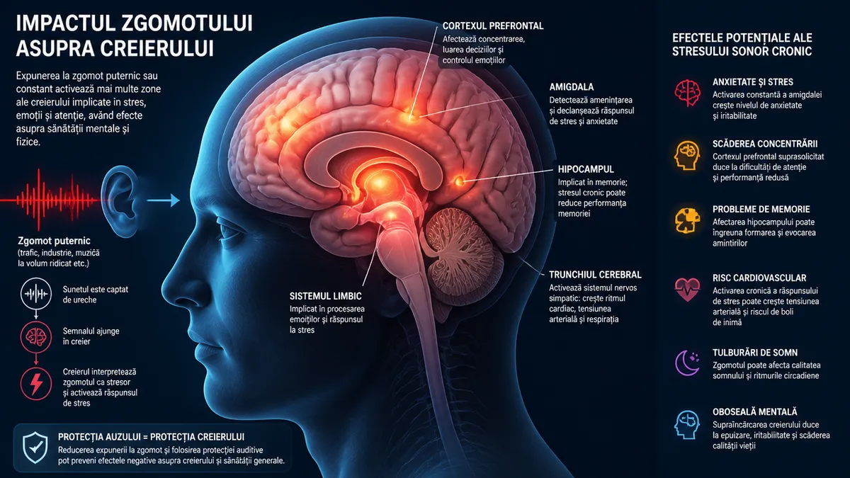 efecte zgomot creier sănătate mentală